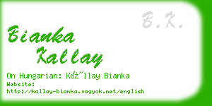 bianka kallay business card